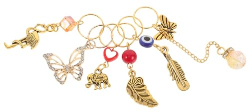 ULTECHNOVO Hair Jewelry Butterfly and Leaf Shapes Zinc Alloy for Braids 6pcs Lightweight Hair Gems for Braids Featuring Shine That Won't Tarnish for Different Occasions and Multiple Styling