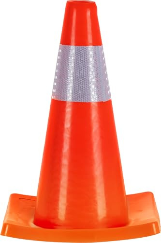 4x Stagecaptain LK-450 Cônes de Signalisation en Plastique - Lot de Cônes de Sécurité 45 cm de Haut - Pylônes Réfléchissants - Cônes Empilables - Orange