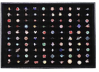 Wudygirl Ring Holder 100 Slots Ring Organizer Stackable Jewelry Tray for Drawer(100 Slots)