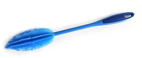 Kochblume Flaschenbürste 36cm | Premium-Silikon & BPA frei| Hitzbeständig | Spülmaschinenfest | Für Trinkflaschen, Thermoskannen & Gläser | Farbe: blau