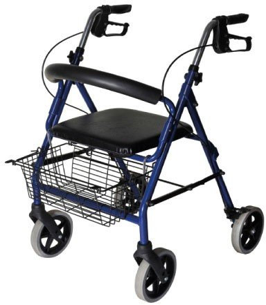 DEAMBULATORE ROLLATOR PIEGHEVOLE IN ALLUMINIO CON SEDILE IMBOTTITO E CESTINO - TERMIGEA Mod. RO23