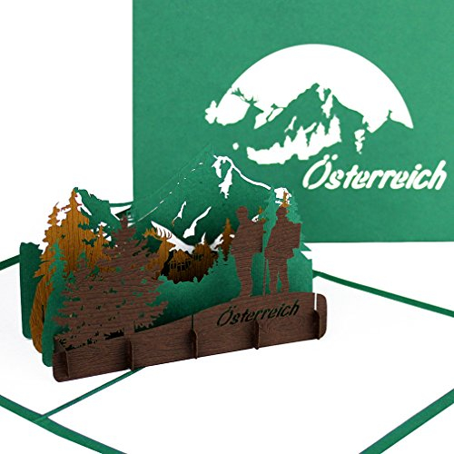 Karte „Österreich Berglandschaft - Alpen & Großglockner“ - 3D Pop Up Karte als Grußkarte, Souvenir & Reisegutschein Wandern & Klettern