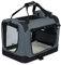 EUGAD Hundebox, Hundetransportbox faltbar Hundetasche, Transportbox für Hunde 70x52x52cm, Hundebox Auto, hundebox für Reise, Auto & Zuhause, Grau 0118HT