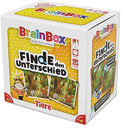Brain Box 2094917, Finde den Unterschied, Tiere, Lernspiel, Gedächtnisspiel, Suchspiel für Kinder ab 6 Jahren