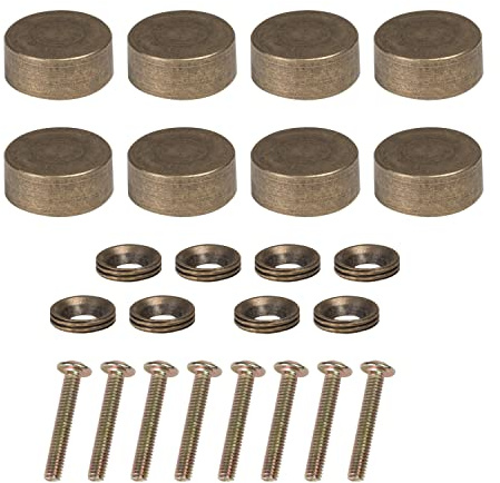 8PCS Mirror Screws Brass Mirror Screws Cap Cover Nails Fasteners Golden for Decorative Mirror, Sign/Advertising Hardware, Nails, Construction… (12mm, Bronze)