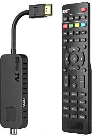 Dcolor Decoder Digitale Terrestre 2024 - Decoder DVB-T2 HDMI TV Stick, Dolby Audio HD 1080P H265 HEVC Main 10 Bit, Supporto USB WiFi/PVR