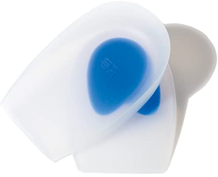 Rehband QD Cuneo per tallone in silicone con punto extra morbido, 1 coppia di coppa per tallone, cuneo per tallone in gel per l'elevazione del tallone, sottopiede, Colore:Bianco, Misura:S, Lato:Paio