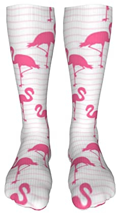 321 Anzugsocken 50Cm Rosa Flamingos Damensocken Fun Druck Socken Luxuriöse Kunst Socken Für Muttertag, Damen, Verkleidung Party