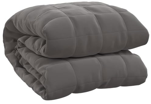 vidaXL Tyngdtäcke grå 235x290 cm 11 kg tyg, filt, sängkläder, tyngdtäcke för ångest, filtar, täcke filt, lugnande filt, ångestfilt, tung filt