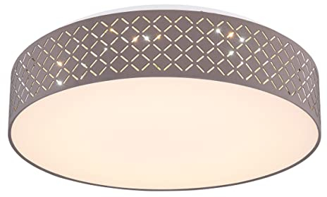 bmf-versand® Deckenlampe LED Wohnzimmer mit Fernbedienung Dimmbar – Deckenleuchte Rund 50 cm Lichtfarbe Einstellbar – Schlafzimmerlampe Decke Farbwechsel Memory Funktion – Textil Lampenschirm