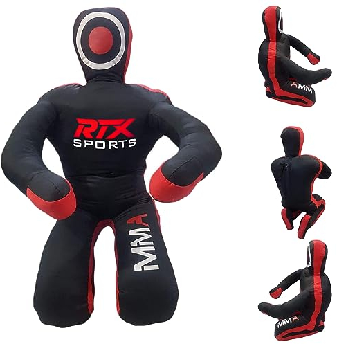 RTX MMA Judo Grappling Dummy Ungefüllt Boxsack für Brazilian Jiu Jitsu - Wrestling, Kampfsport, Selbstverteidigung, Karate, Submission-Training Sitzposition Dummy Canvas