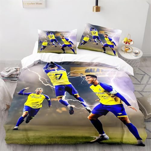 Shaari Juego de ropa de cama con impresión 3D, 135 x 200 cm, microfibra individual, 1 funda nórdica con cremallera y 1 funda de almohada de 80 x 80 cm