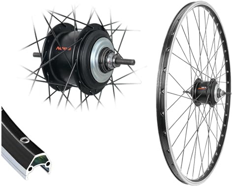 AGGRO-X 28 Zoll Alu Hinterrad 19-622 Laufrad Hohlkammer Felgenbremse Nexus 8 Gang Freilauf Nabenschaltung schwarz