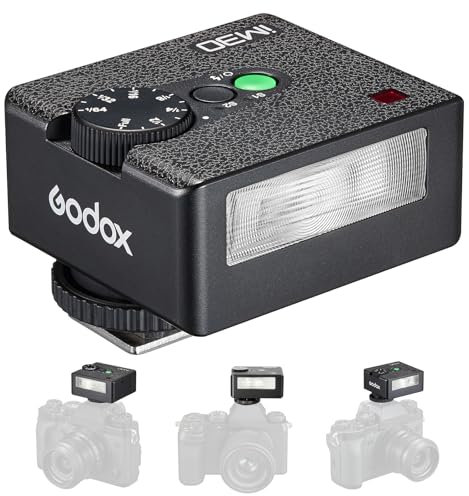 Godox iM30 Flash para cámara,Manual,GN15,7 niveles de potencia de flash,CCT 6500K±200K con control optico S1/S2 para Canon/Sony/Fuji/Nikon/Panasonic/Olympus,para cámaras con zapata de un solo contacto