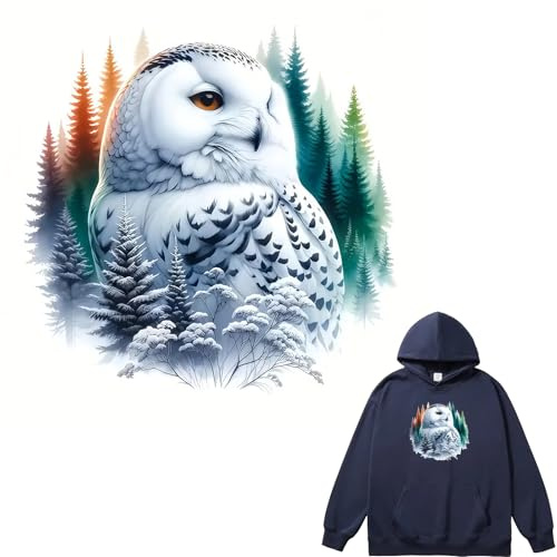 Arctic Owl Iron On Transfers for T-Shirts Rub on Transfers Stickers Vinyl Ready to Press Stickers Iron on Decals for T-Shirts Clothing Hoodie DIY Crafts