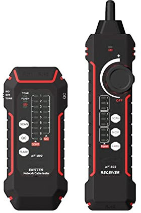 Toner del tracciatore del tracciatore del filo telefonico Ethernet LAN Finder della linea del tester del cavo di rete NF-802 RJ11 RJ45 Cat5 Cat6.,Alta sensibilità