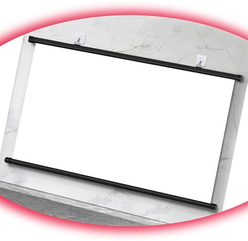 DAQXYH 30 40 50 60 72 Projection Screen 4K HD Manual Pull Down Projector Screen Theater Projector Screen For Indoor Outdoor, Anti-Crease, Easy Roll Up(50 In (16:9))