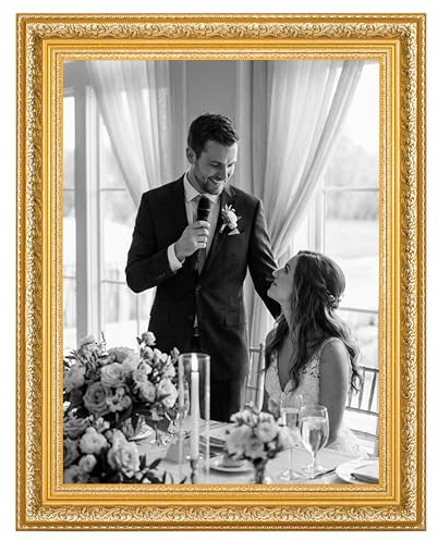 CABBEL Cornice Portafoto LIA 30x40 cm Oro Lucido – Cornice Barocca Vintage Stile Antico – per Foto, Poster, Diplomi & Opere d'Arte – Elegante & Decorativa per Soggiorno, Ufficio, Galleria