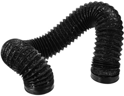 DOITOOL Manguera Flexible de Ventilación para Secadora Tubo de Aluminio Grueso Resistente y Fácil Instalación para Espacios Reducidos PVC Negro Compatible con Conductos Estándar