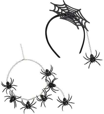 LCSVCCXA Ensemble Collier Serre-tête Araignée Déguisement Festival Unisexe Cosplay