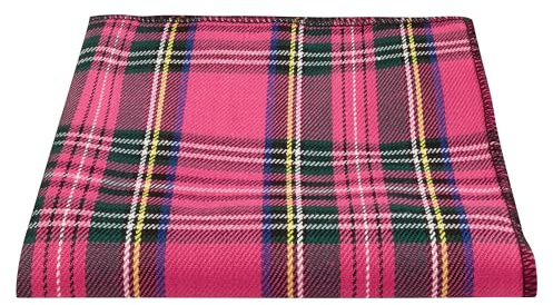 Pink Tartan Pocket Square, Handkerchief, Check, Plaid