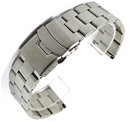 Klockarmband, 20 mm 22 mm massivt band av rostfritt stål Metall fällbart armband Herrarmband Klocktillbehör Armband (bandfärg: svart, bandbredd: 20 mm) (20 mm guld)