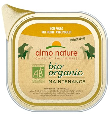 Almo Nature Daily Menu Bio - Comida Húmeda para Perros - Paté con Pollo - Ingredientes Orgánicos - 100g, Pack de 32