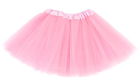Ksnnrsng Damen Tüllrock Tütü Rock Tutu Röcke Schick Kleid Ballett Petticoat 50er Jahre Party zum Abend Erwachsene Weihnachten (Rosa)