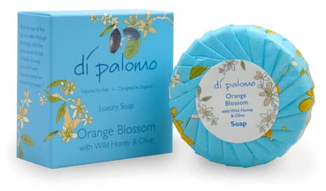 Di Palomo Orange Blossom & Honey Luxury Soap Bar - 100g Hand Soap Round Soap. Moisturising Skin Care Ladies & Mens Luxury Soap Bars For Women & Men. Italian Hand Wash