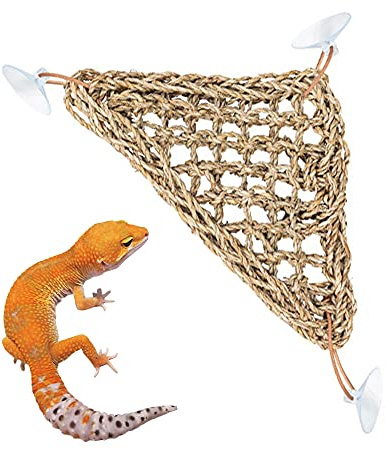 Natural Seagrass Reptile Hammock, Bearded Dragon Hammock, with Suction Cups