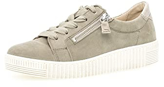 Gabor Women Trainers, Ladies Low-Tops,Removable Insole,Leisure,Low Shoe,Street Shoe,lace up Shoe,Sports Shoe,Green (Schilf.Beige),37.5 EU / 4.5 UK