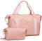 Imiomo Reisetasche Damen, Faltbare Sporttasche Overnight Weekend Handgepäck für Damen, Kurze Reisen, Urlaub, Sport Gym wasserfest Travel Bag (Rosa)
