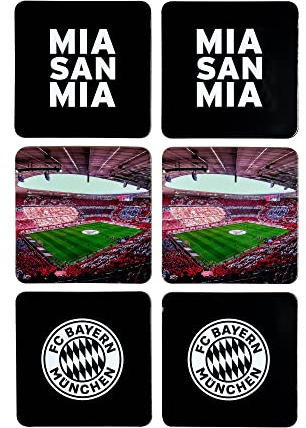 FC Bayern München Korkuntersetzer I Bierdeckel I 6er-Set I Schwarz I Fußball