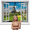 Moustiquaire AimantéE Fenêtre Fenetre, 120 x 100 cm Moustiquaire Enroulable Moustiquaire sur Mesure de Porte Facile à Installer sans Percer Portes De Balcon Portes Coulissantes【Noir】