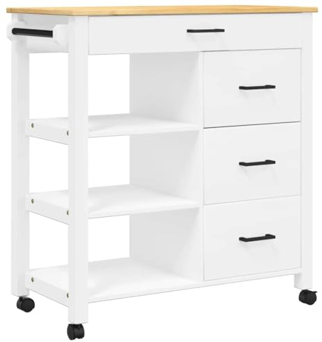 vidaXL Kitchen Trolley Monza 33.1x15.7x34.8 Solid Wood Pine