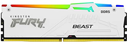 Kingston FURY Beast White RGB 32GB 6400MT/s DDR5 CL32 DIMM Desktop Gaming Memory Single Module Intel XMP - KF564C32BWA-32