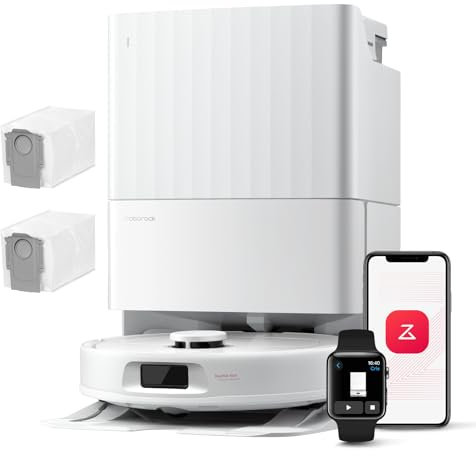 roborock Qrevo Serie Saugroboter mit Wischfunktion, 8000Pa Saugkraft(verbessert von Qrevo S), Anti-Verfilzungs-Seitenbürste, Hindernisvermeidung, LiDAR-Navigation, All-in-One Dock, Weiß(QV 35A Set)