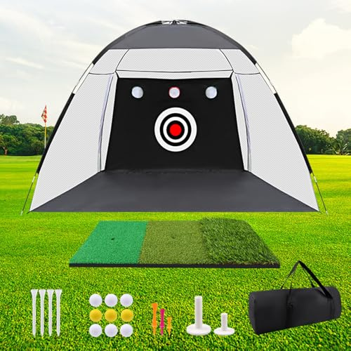Rete da golf, per allenamento da golf, con tappetino per il cortile, per interni ed esterni, idea regalo per uomini