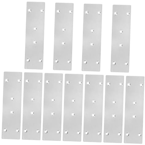 NAMOARLY 10pcs Furniture Restoration Brackets Flat Metal Braces Straight Strut Brackets for Shelves Easy Installation