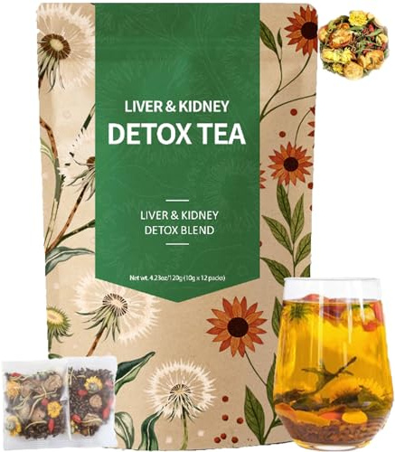 Liver & Kidney Detox Tea - Dandelion Wolfberry Tea, 7 Herbal Ingredients Blend, Goji Berry Chrysanthemum Chinese Cassia Seed Kidney Cleanse (1)