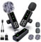 Wireless Lavalier Microphone with LED Display, Lavalier Microphones Clip on Mic With Noise Reduction, for Video Recording, Tiktok, Youtube, Vlog Podcast Content Creator, for Android and iPhone,（Black）