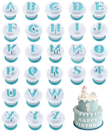 26 Pièces Lettres Alphabet Nombre Découpoirs, Emporte-Pièces Alphabet Sûr pour Décoration de Gâteaux, Pâtisserie et Biscuits - Ustensiles à Pâtisserie pour Mariage, Anniversaire ﻿