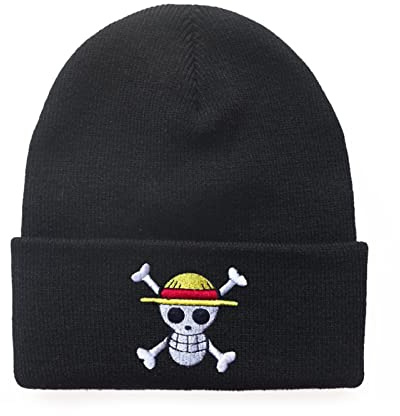 MAJEQZGY Karikatur Beanie Strickmütze Cute Winter Beanie Mützen Weiche Skimütze Wollmütze Geschenk für Kinder Jungen Mädchen (DE/NL/SE/PL, Alphanumerisch, M, Schwarz)