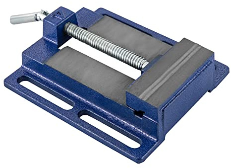Morsa professionale per trapano e macchina 100 mm (4 pollici) blu - Morsa di precisione in ghisa e acciaio per trapani, industria e officina