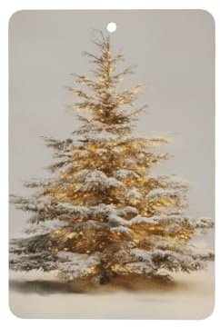 Lot de 4 désodorisants vintage pour voiture Motif sapin de Noël dans la neige