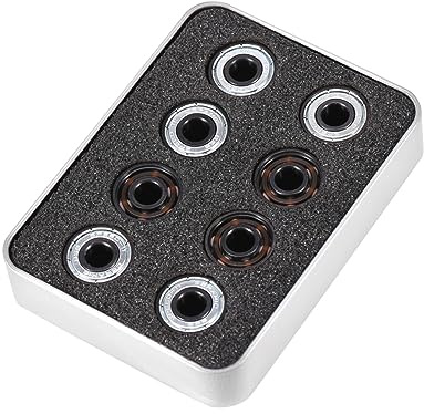 KIMISS Cuscinetti per Pattini in da 16 Pezzi con Sfere in Ceramica per Prestazioni Ad Alta velocità - Design Ibrido in Acciaio 608 e Ceramica