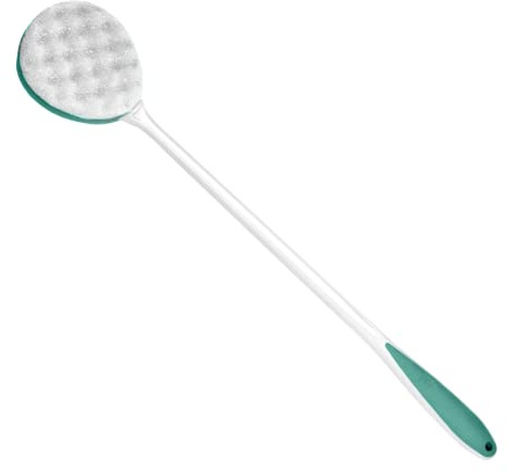 Helping Hand Long Handled Exfoliating Bath Sponge for Adults. Bendable Shower Sponge & Back Scrubber, Exfoliating Brush for Hard to Reach Areas. Bathing Sponge for Elderly & Disabled. 26”/66cm Long