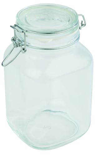 APS 82328 Vorratsglas mit luftdichtem Klappdeckel, Vorratsbehälter, Aufbewahrungsglas, 2 Liter Bügelglas, Vorratsglas 12 x 12 cm und 22 cm Höhe