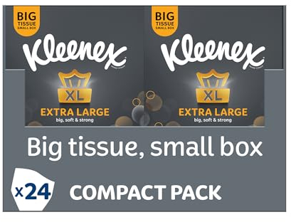 Kleenex Extra Large Gewebe, Compact Pack – 24 Box Pack (1056 Gewebe insgesamt)