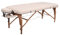 Zen – Mobile Round Corner Massageliege klappbar & höhenverstellbar – Vollholz Massagetisch mit abgerundeten Ecken für aktive Massagestile – Massagebank mit Kopfteil, Armlehnen & Tasche (Creme)